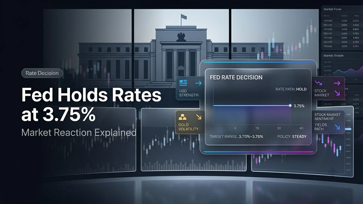 Premium Masterrit blog image about the Federal Reserve holding interest rates at 3.75% and market reaction
