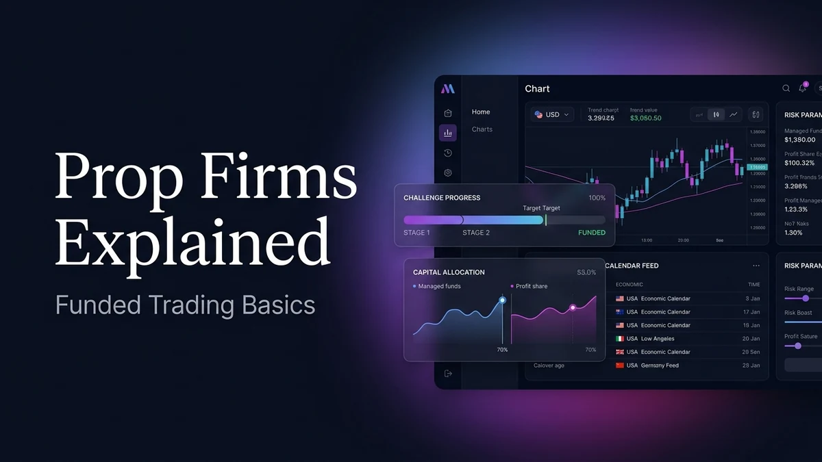 Premium Masterrit blog image explaining prop firms and funded trading